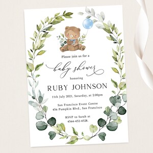 Baby Boy Shower Invitation, Printable Baby Shower, Digital Shower ...