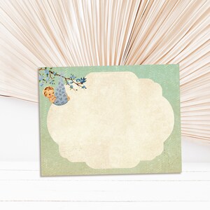 Carte de correspondance livre de contes rétro, chapitre livre sur le thème carte imprimable pour baby shower, baby shower garçon, baby shower vintage, téléchargement immédiat, ST1B