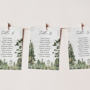 Seating Chart Poster, Forest Seating Template, Woodland Wedding Seating ...