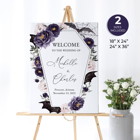 Halloween Welcome Sign Gothic Welcome Sign Bridal Shower