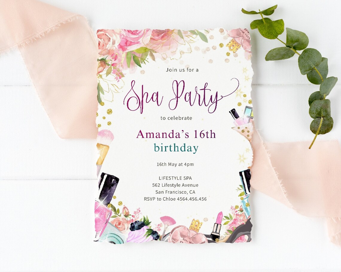 Spa Party Invitation Spa party spa party for girls spa Etsy