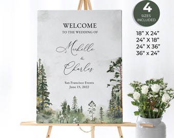 Mountain forest wedding welcome sign, national park custom sign, rustic wedding sign, woodland, baby shower, bridal shower, BD001