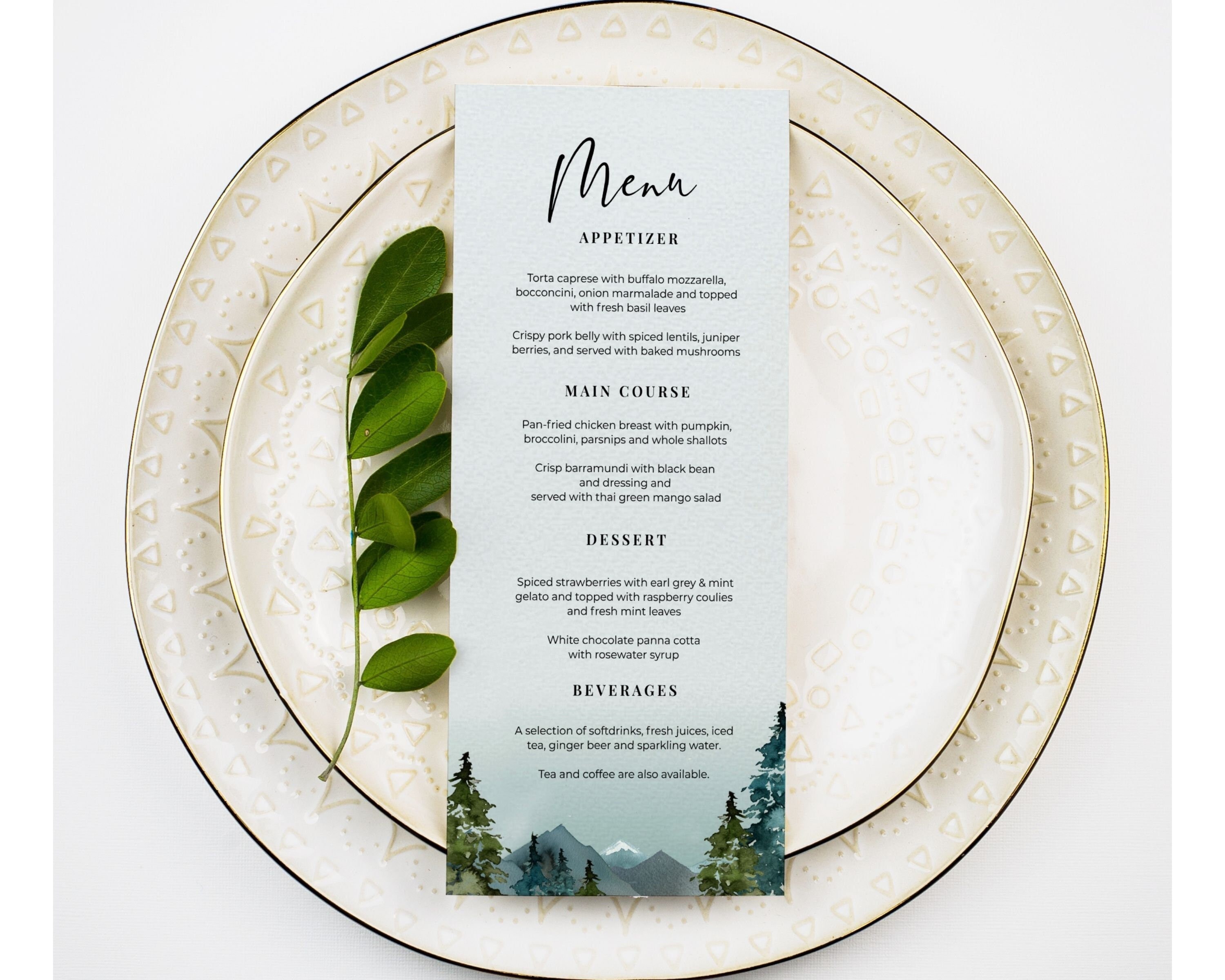 Pine Trees Menu Forest Menu Template Winter Menu Template Etsy UK