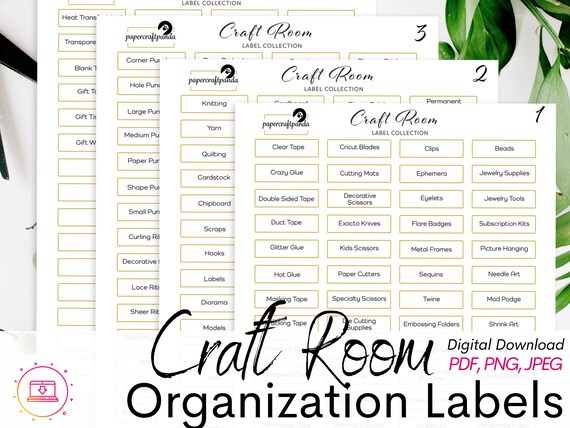 186 Modern Craft Room Printable Digital Labels Download