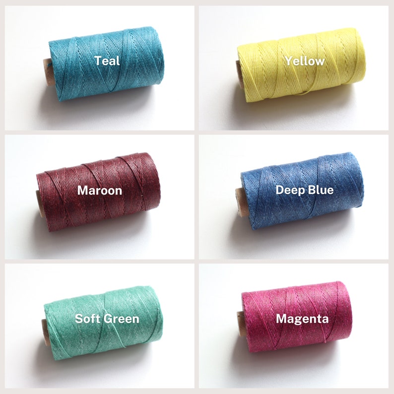 quality crawford 3 ply waxed thread in a variety of colors for your coptic bookbinding materials kit