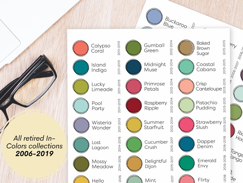 122 Stampin Up RETIRED IN COLORS Ink Labels Template Tool for Etsy