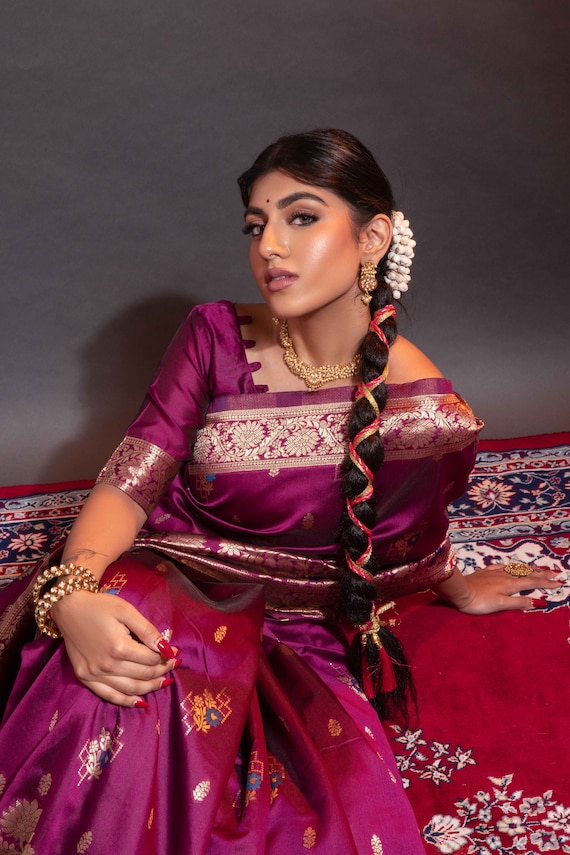 Magenta colour shop wedding saree
