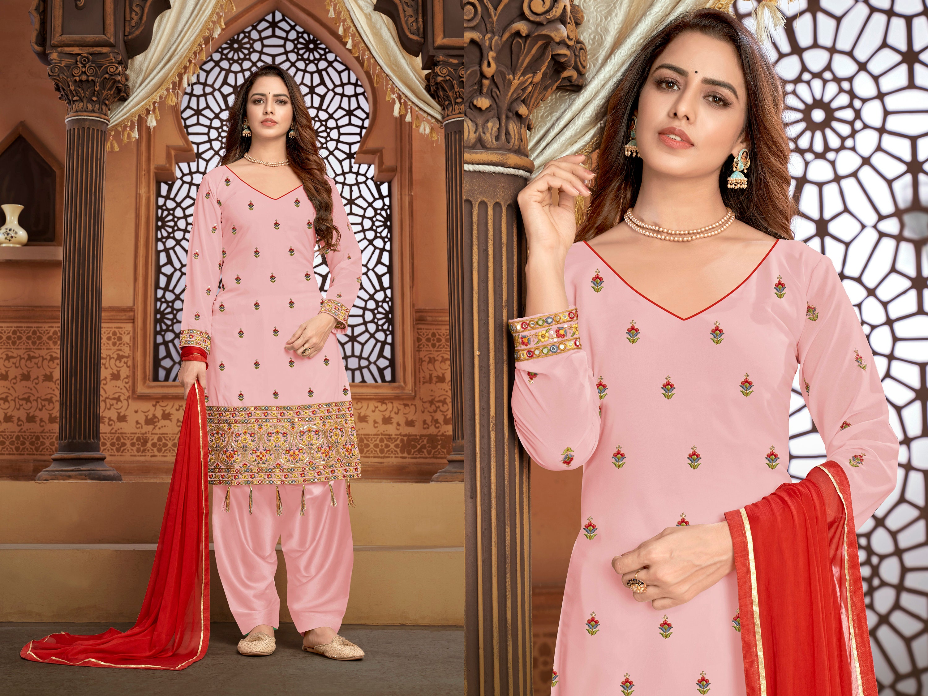 Top 30 Plain Punjabi Suits with Contrast Dupatta Latest #punjabisuits Color  Combination … | Designer party wear dresses, Dress indian style, Indian  designer outfits