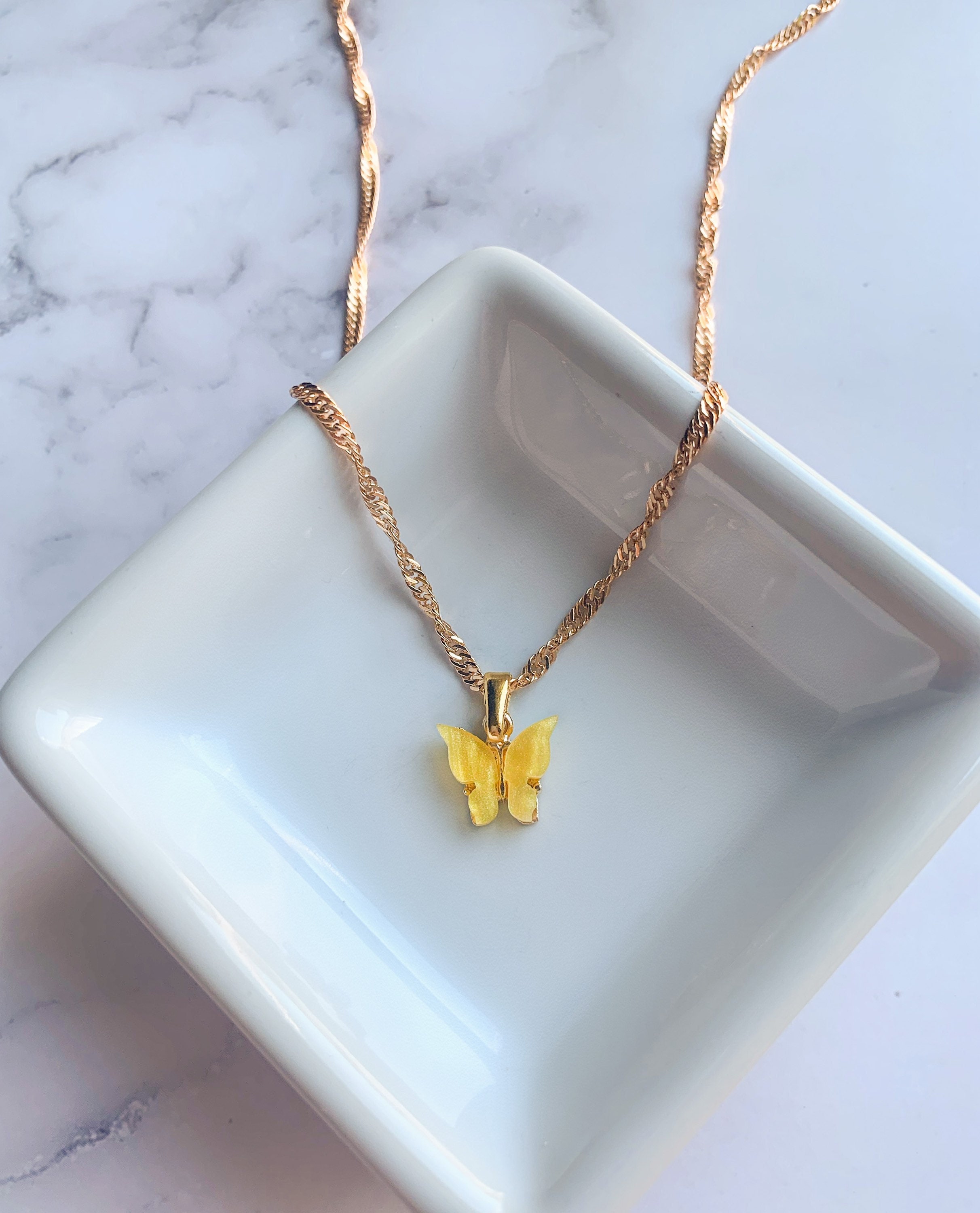 Yellow on sale butterfly jewelry
