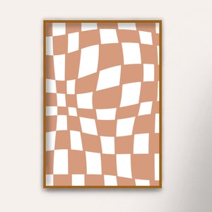Boho Abstract Checkered wall art | Retro | y2k home decor | Groovy hippie dorm decor - DIGITAL DOWNLOAD ONLY