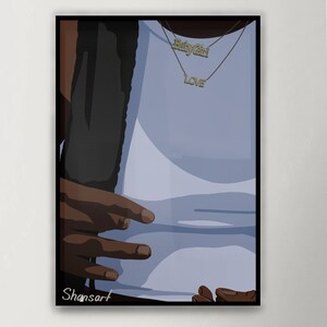 Black woman figurative Y2K art | modern art print | fashionable minimalistic wall decor | black girl printable | digital download