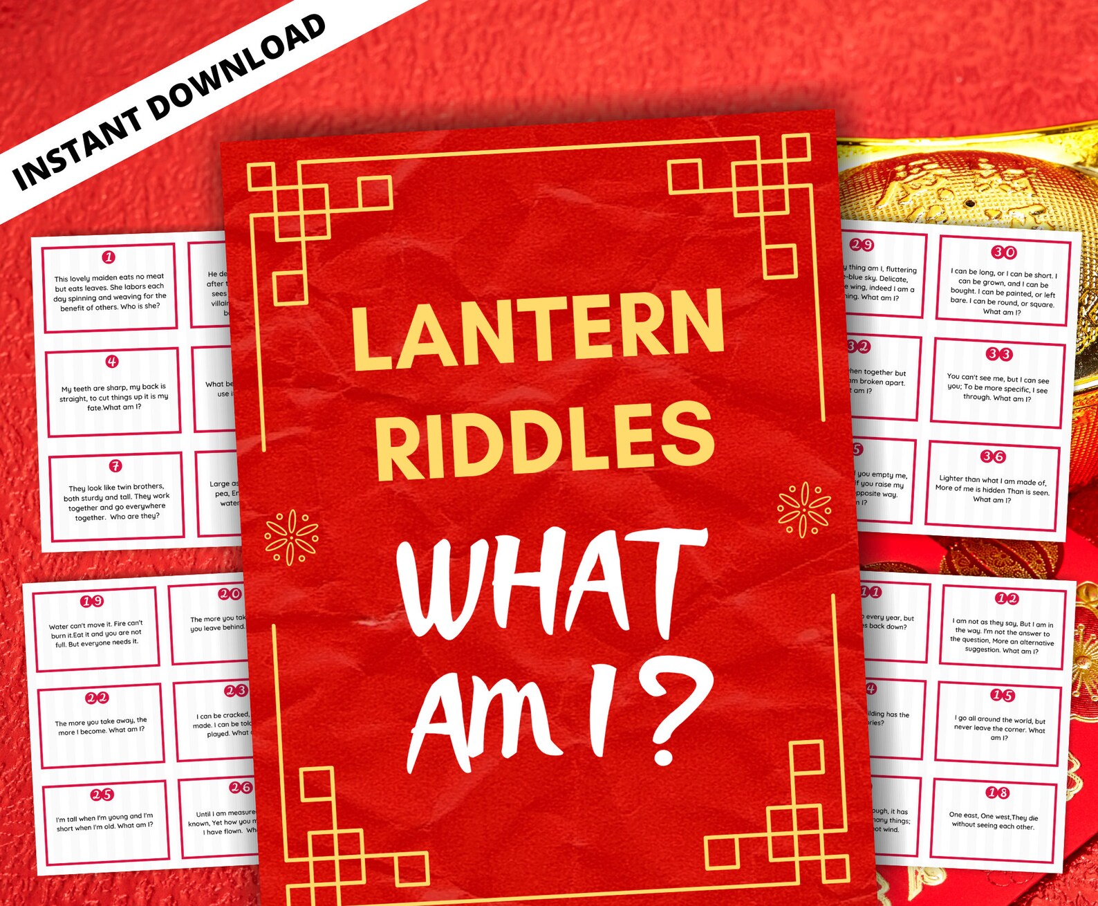 Chinese New Year Lantern Festival Riddles What Am I Riddles Etsy