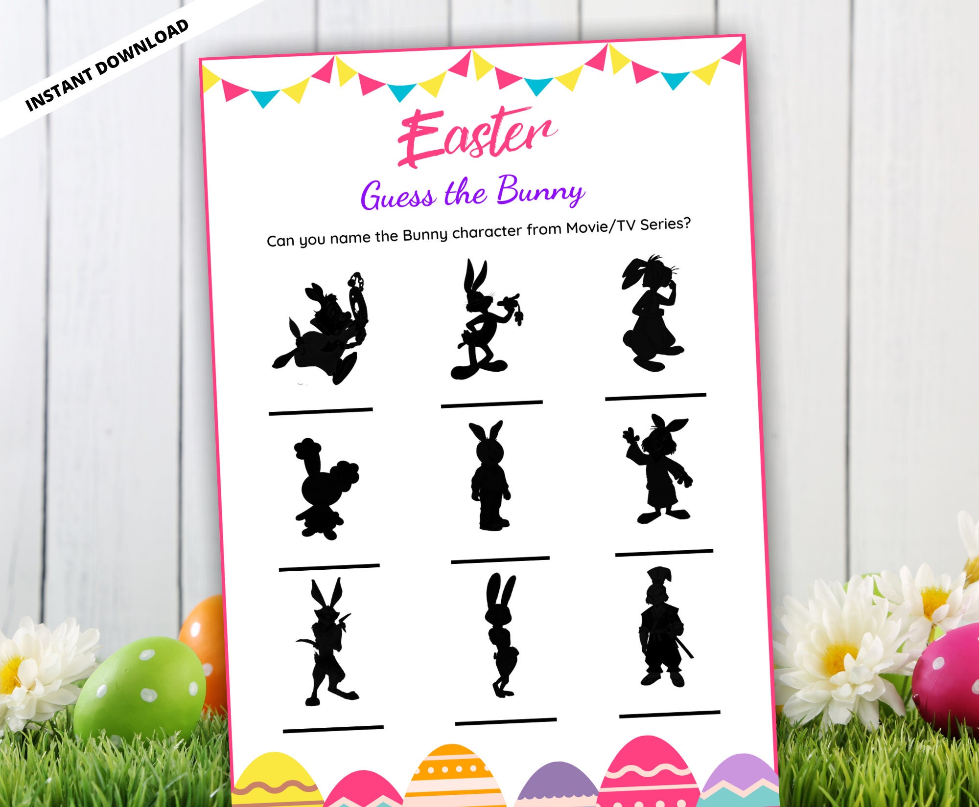 Easter Guess the Bunny Game Easter Party Game Printable Etsy