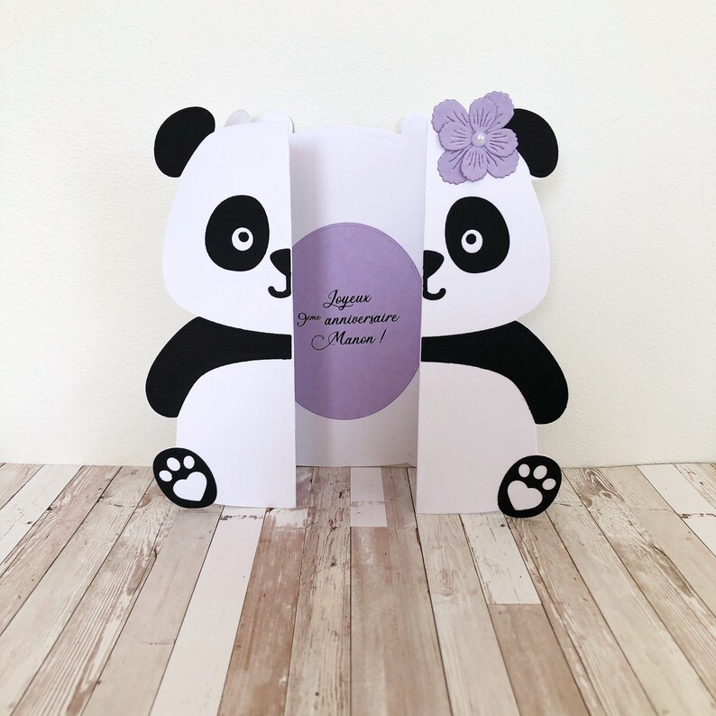 Carte panda fairepart anniversaire naissance remerciement Etsy