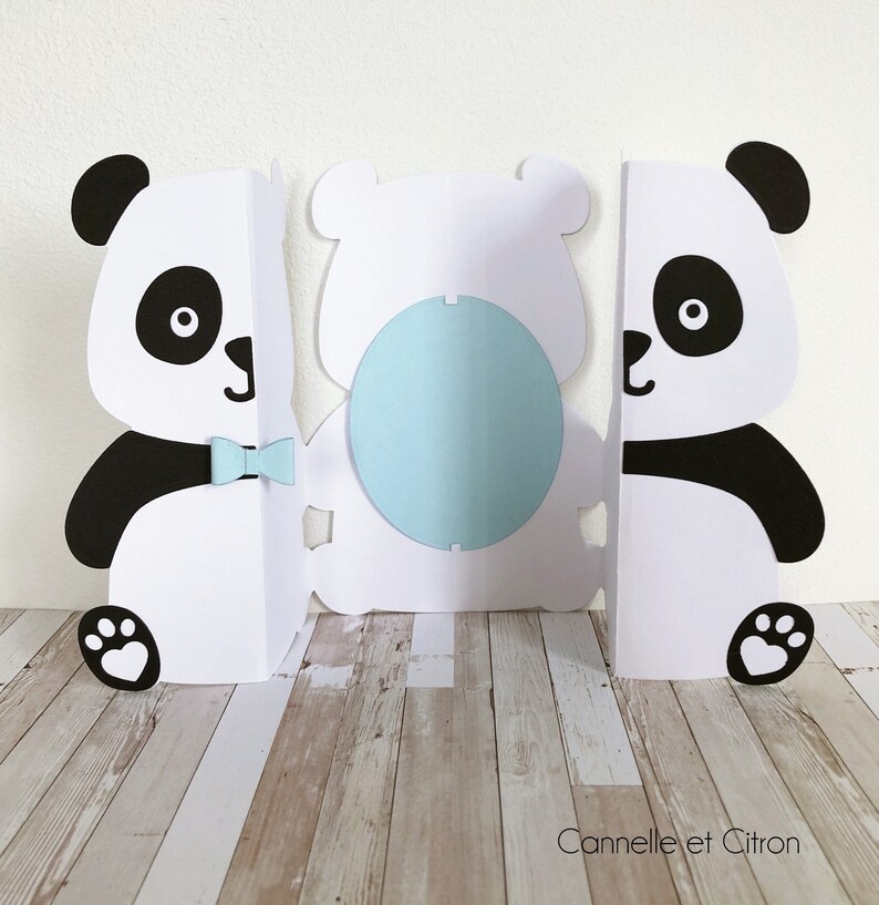 Carte panda fairepart anniversaire naissance remerciement Etsy