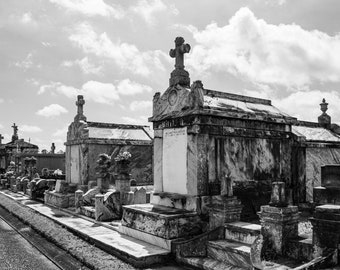 New Orleans Cemetery print, Stunning Gothic print, New Orleans tradition, Elegant Black and White art, Cityscape print, Louisiana culture