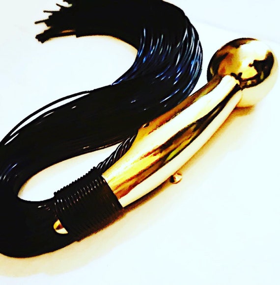 Golden Collection Flogger The Hand Made BDSM Bondage Adult Toy OOAK  Kink   Unique Impact