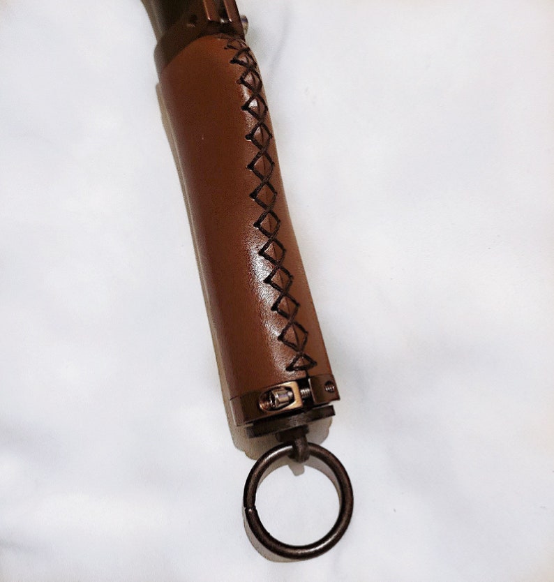 Spanking paddle flogger rubber Strap Paddle Rich Mocha with Metal Accents Flogger Hand Made BDSM Bondage Adult Toy Unique Impact image 3