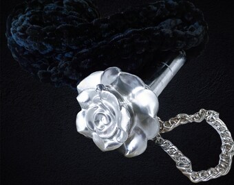 BDSM  Rose Flogger Sensation Play Silver Special Edition