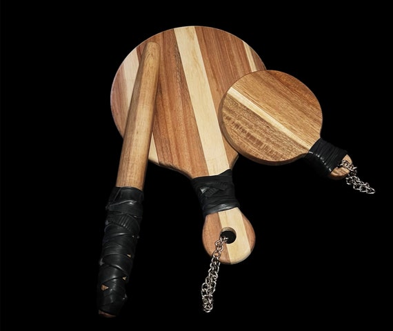 Wood paddle baton full set Spanking Flogger Hand Made BDSM Bondage Adult Toy OOAK  Kink