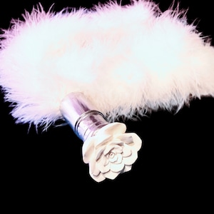Flogger White Rose Sensation Feather Flogger Ltd Holiday Edition Vegan Leather