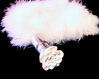 Flogger White Rose Sensation Feather Flogger Ltd Holiday Edition Vegan Leather
