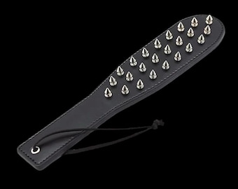 BDSM Spanking Paddle Flogger met spikes Uniek ontwerp veganistisch lederen bondageuitrusting