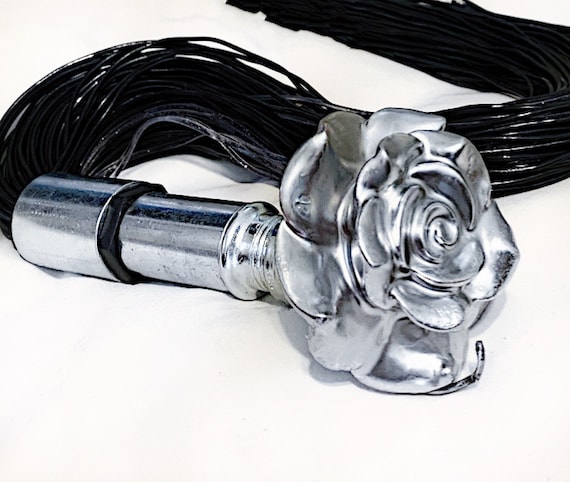 Rose Flogger Silver Special Edition Hand Made BDSM Bondage Adult Toy OOAK  Kink   Unique Impact