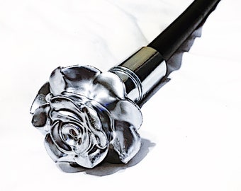 Ltd Edition Cane Silver Rose Collection Discipline Spanking- Hand Made BDSM Bondage Adult Toy OOAK Pain Kink Punishment