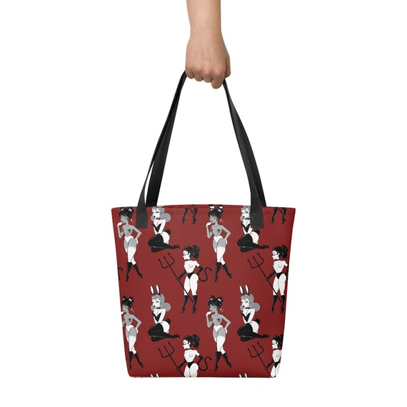 BDSM Gear Bag Tote Bag She Devil Print by Blissful Discipline