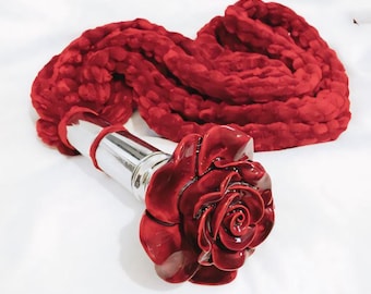 Velvet Rose Flogger - Sensation Play Teaser, Hand Made BDSM Toy