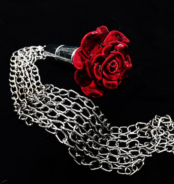Chain Rose Flogger Special Edition Spanking Hand Made BDSM Bondage Adult Toy OOAK  Kink   Unique Impact