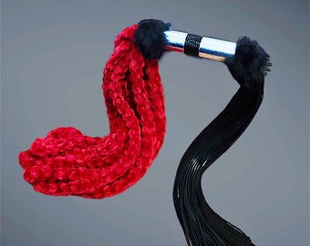 Butterfly sensation play flogger v2  Two in 1 rubber flogger teaser tickler Hand Made BDSM Bondage Adult Toy OOAK  Kink