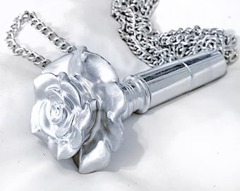 Chain Rose Flogger Silver Special Edition Hand Made BDSM Bondage Adult Toy OOAK  Kink   Unique Impact