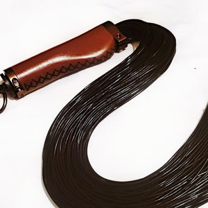Mocha Collection Flogger Rich Mocha with Metal Accents Spanking Flogger Hand Made BDSM Bondage Adult Toy OOAK Kink image 2