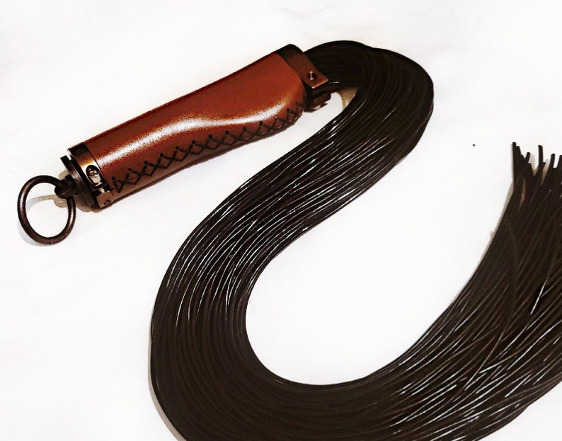 Mocha Collection Flogger Rich Mocha with Metal Accents Spanking Flogger Hand Made BDSM Bondage Adult Toy OOAK Kink image 2