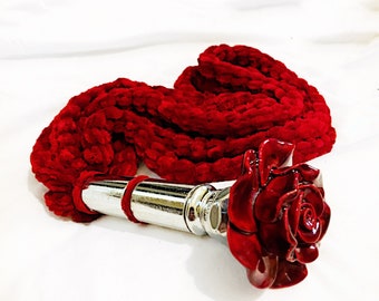 Rose Sensation Play Flogger Teaser Hand Made BDSM Bondage Adult Toy OOAK  Kink   Unique Impact