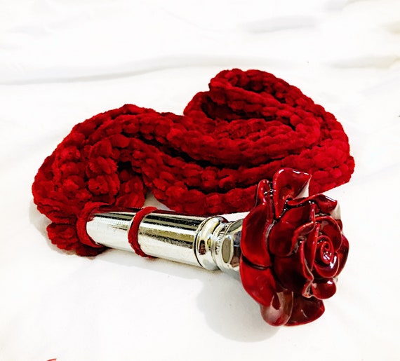 Velvet Rose Sensation Play Flogger Teaser Hand Made BDSM Bondage Adult Toy OOAK  Kink   Unique Impact