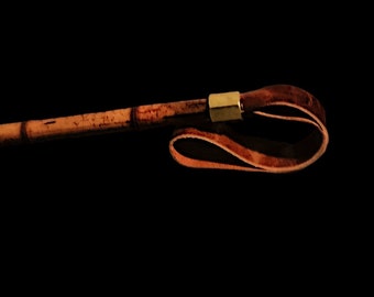 Natural bamboo leather spanking strap flogger Ltd Edition   spanking Hand Made BDSM Bondage Adult Toy OOAK  Kink