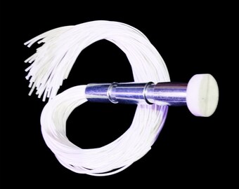 White Flogger Marble End Cap hand crafted one of a kind bdsm gear