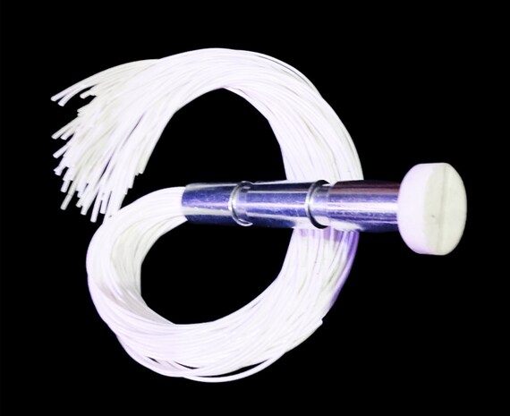 White Flogger Marble End Cap hand crafted one of a kind bdsm gear