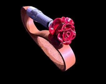 Handmade flogger close contact rose leather strap BDSM Adult Toy
