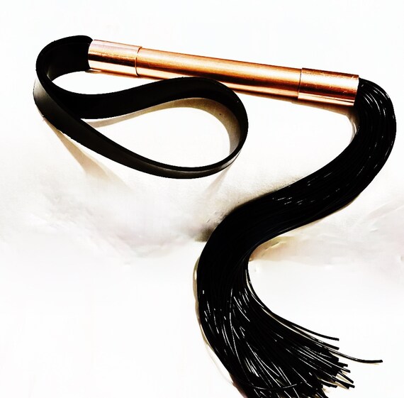 2in1 Flogger Spanking Strap Full Copper Handle Adult Impact Play Sex Toy Hand Made BDSM Bondage Adult Toy OOAK  Kink