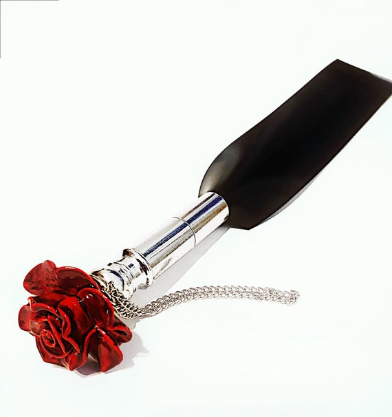 Rose Collection Flexible Rubber Paddle     Spanking Flogger Hand Made BDSM Bondage Adult Toy OOAK  Kink