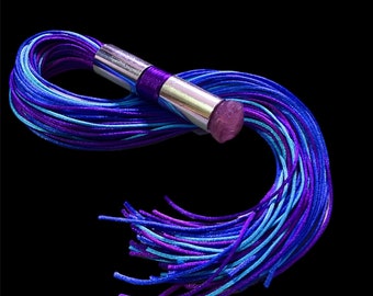 Shades of purple and blue sensation  play flogger knob handle teaser tickler    Flogger Hand Made BDSM Bondage Adult Toy