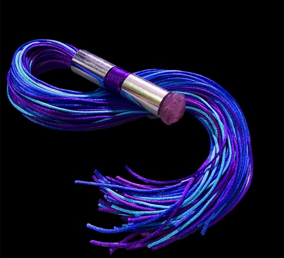 Shades of purple and blue sensation  play flogger knob handle teaser tickler    Flogger Hand Made BDSM Bondage Adult Toy