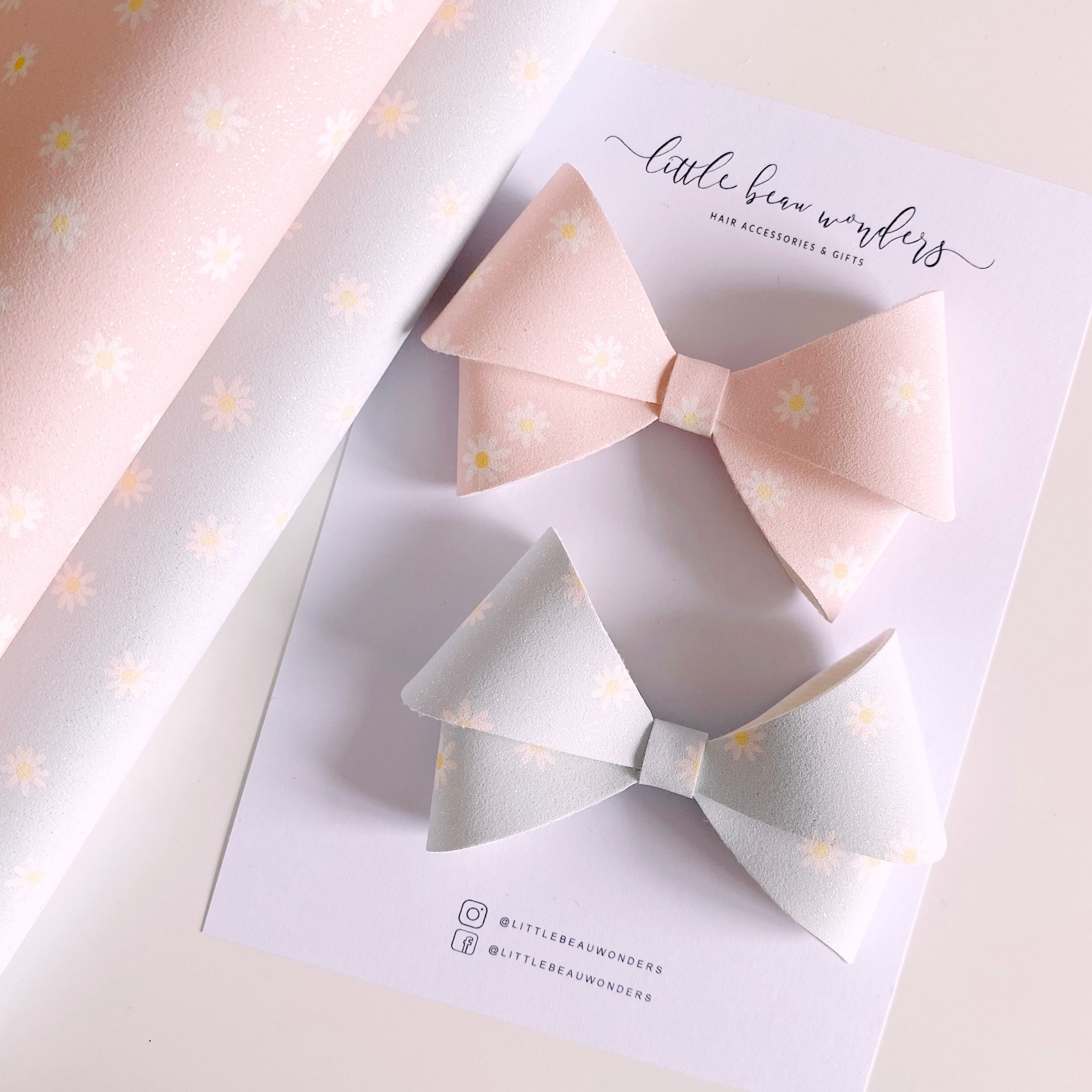 Faux Suede Daisy Bow Daisy Cherub Bow Daisy Bow Soft Bow Etsy