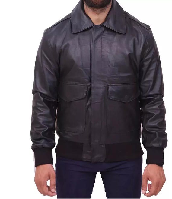 Handmade Sheepskin Leather A-2 Bomber Jacket: WWII Flight Style