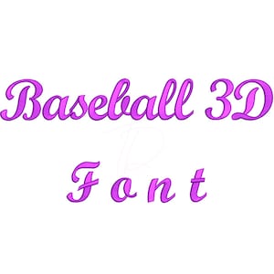 Baseball 3D Puffstickerei digitale Schrift. 3D-Schaumstoff-Stickerei-Alphabet. BX-Format.