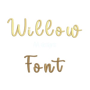 Willow 3D puff embroidery digital font. Machine embroidery alphabet with 3D puff foam. BX format